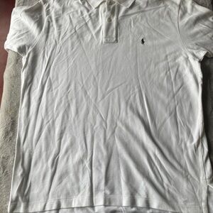 Ralph Lauren White Polo Shirt Navy pony size large